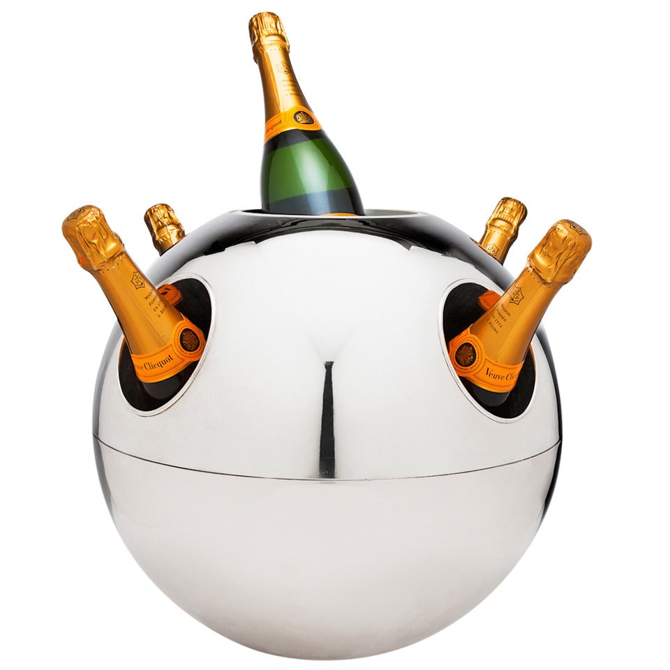 Impressive Spherical Champagne Cooler by Teghini Italy, circa 1970