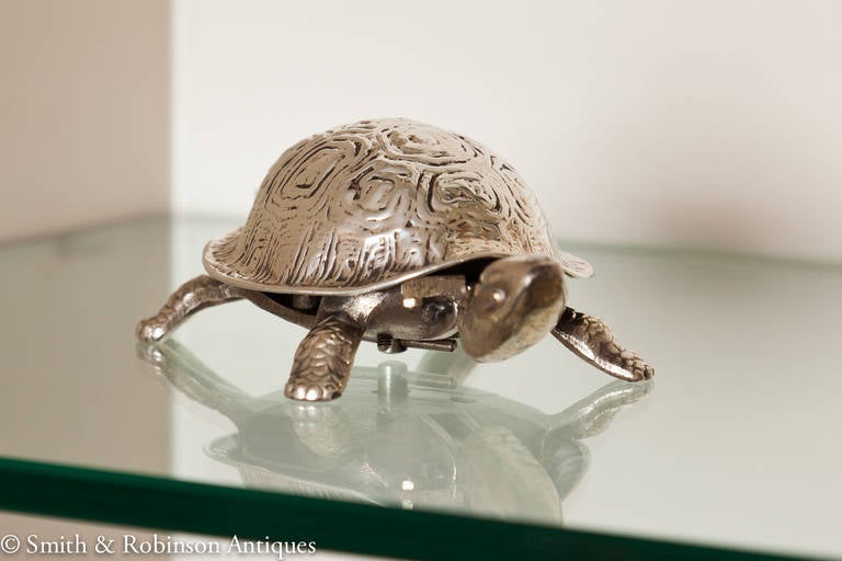 Rare Novelty Silver Tortoise Bell, Chester 1911 1