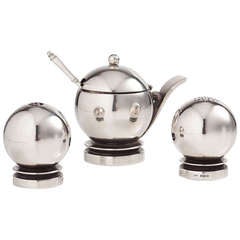 Vintage Beautiful Silver Cruet Set By Georg Jensen c.1935-38