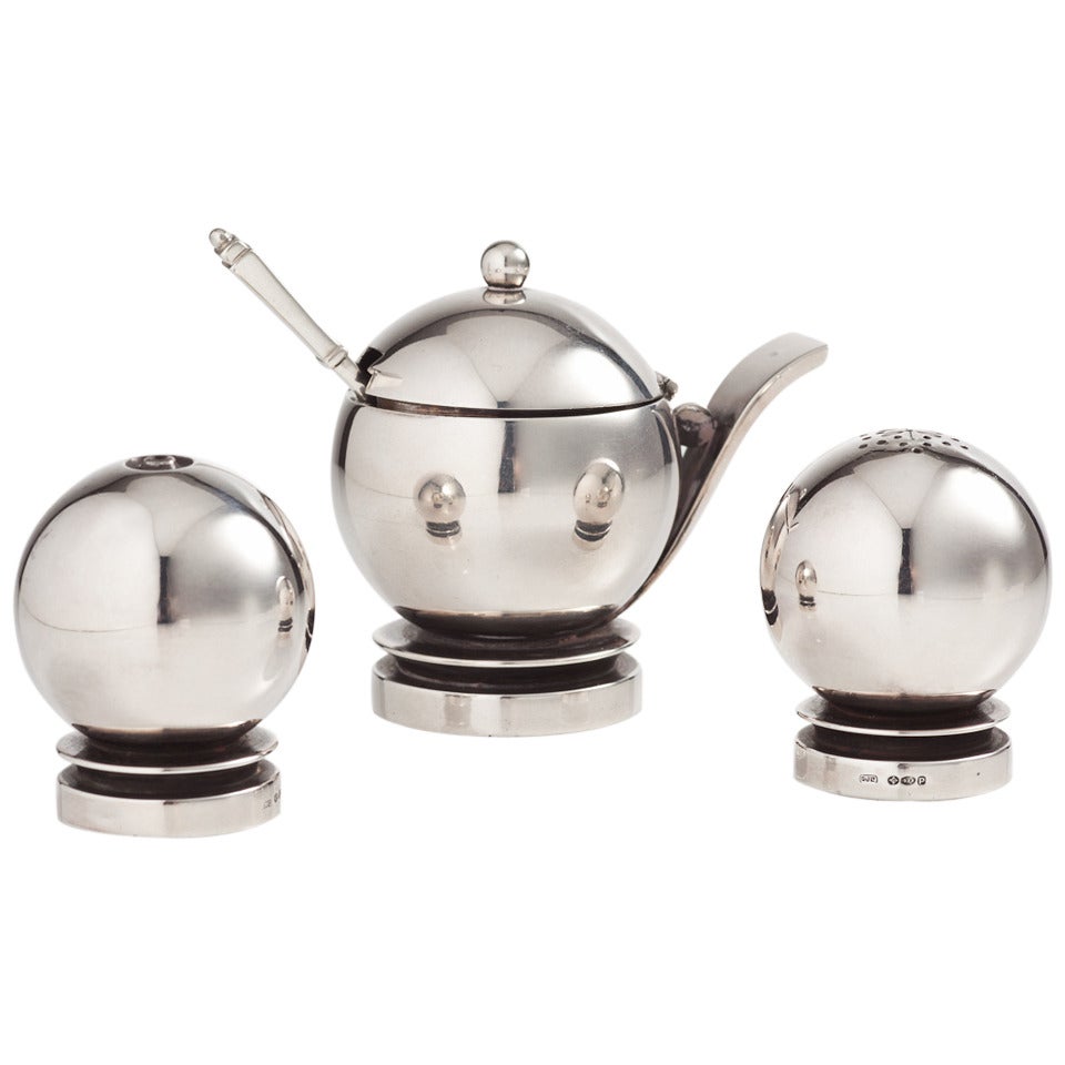 Beautiful Silver Cruet Set By Jensen c.193538 at 1stDibs