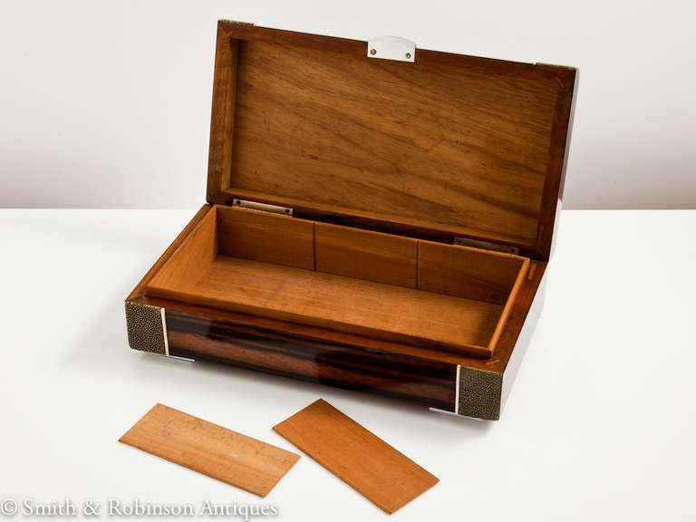 Superb Art Deco Coromandel & Shagreen Cigar Box c.1925-30 3