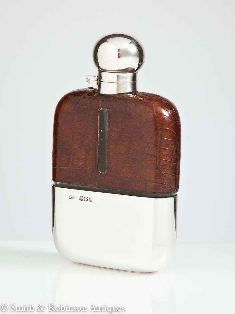 British A Superb Quality Hip Flask Dated Sheffield 1920