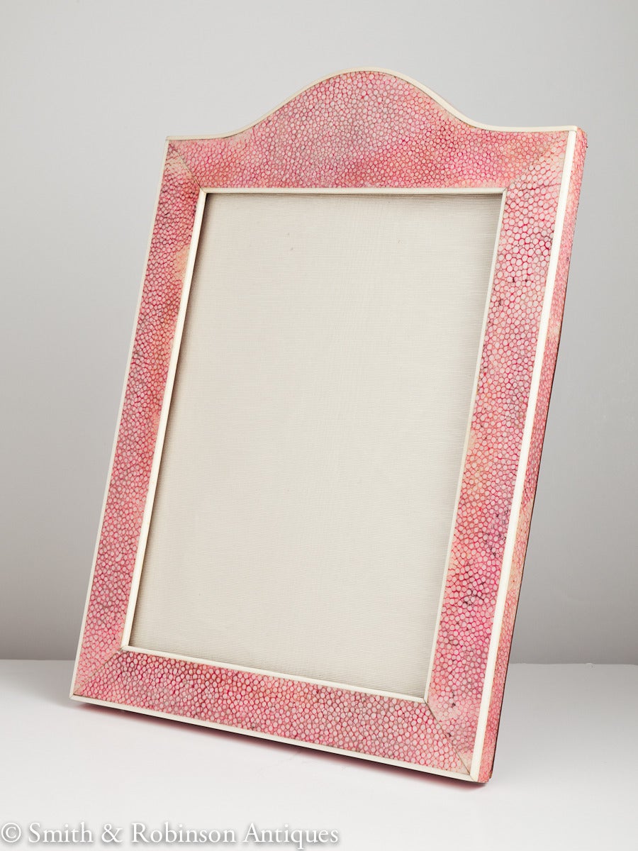 British Stunning Pink Shagreen English Art Deco Frame, circa 1935