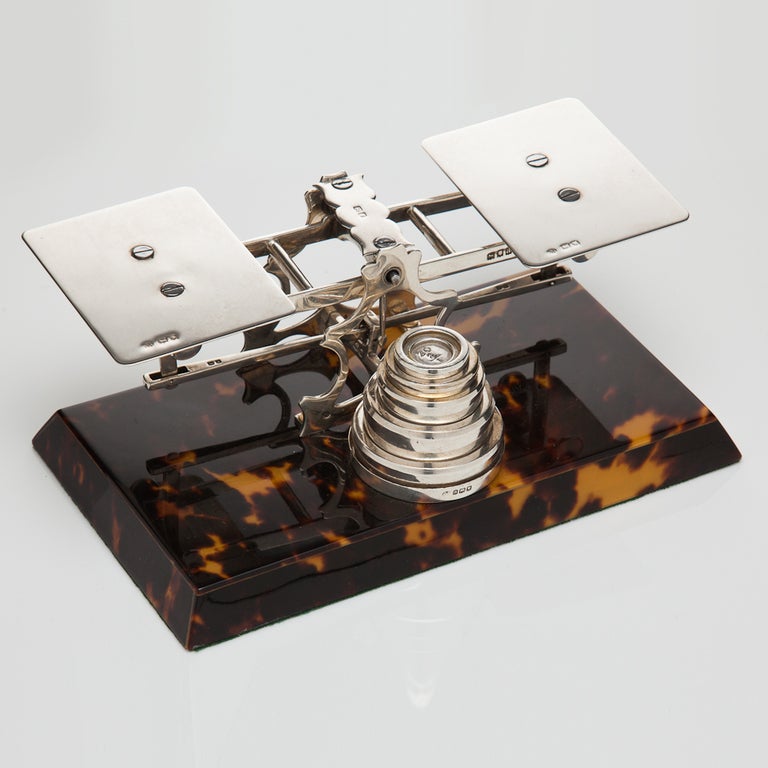 Rare English Tortoiseshell & Silver Postal Scales