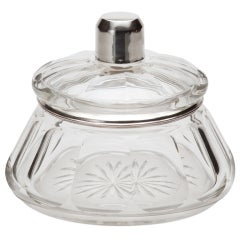 French Art Deco Glass 
Silver Bowl