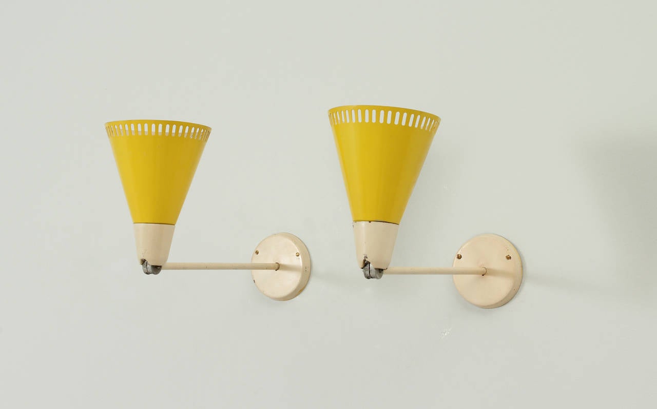 Pair of Articulated French Industrial Sconces from 1950's