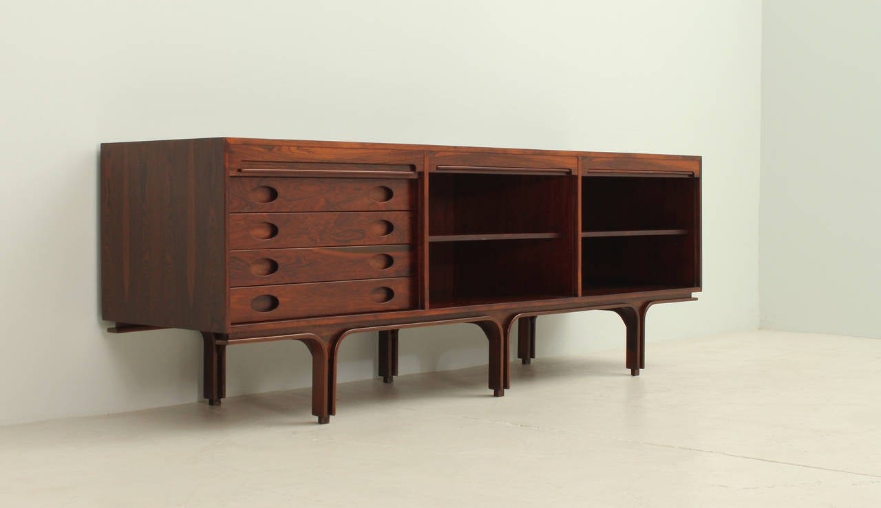 Rosewood Sideboard by Gianfranco Frattini for Bernini In Excellent Condition In Barcelona, ES