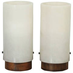 Pair of Alabaster Table Lamps by Escarba, Spain, 1960's