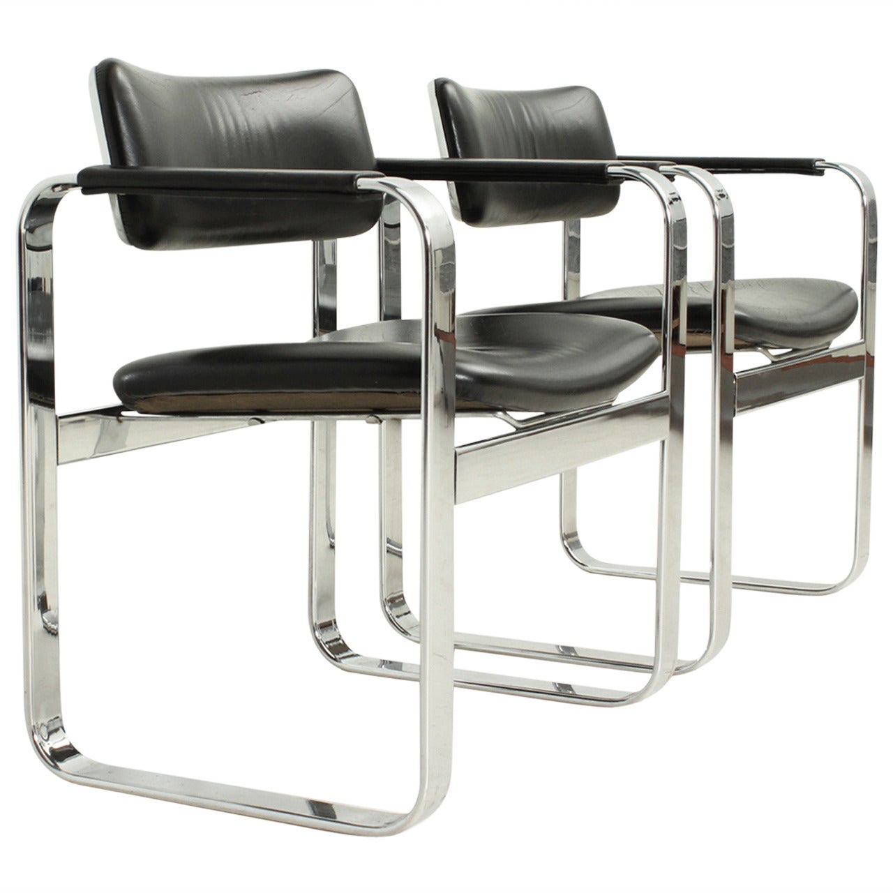 Eero Aarnio Sessel aus Chrom und Leder