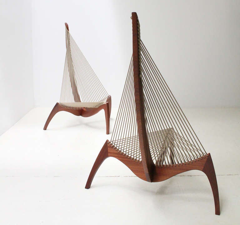 Mid-20th Century A Pair Of Harp Chairs by J. Høvelskov