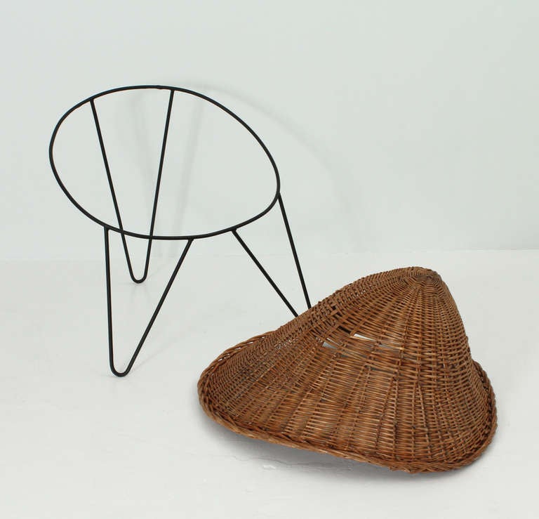 Pair of French Basket Chairs, 1950's 2