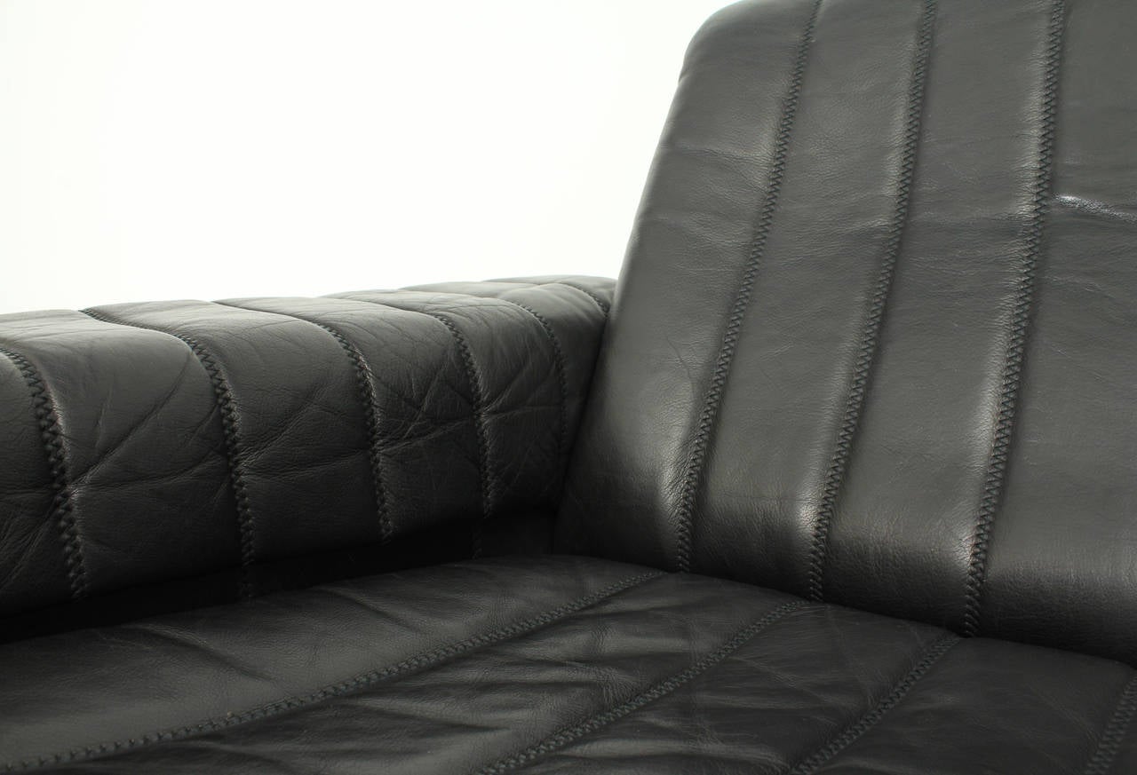 Rare Black Leather De Sede Seating Unit 1