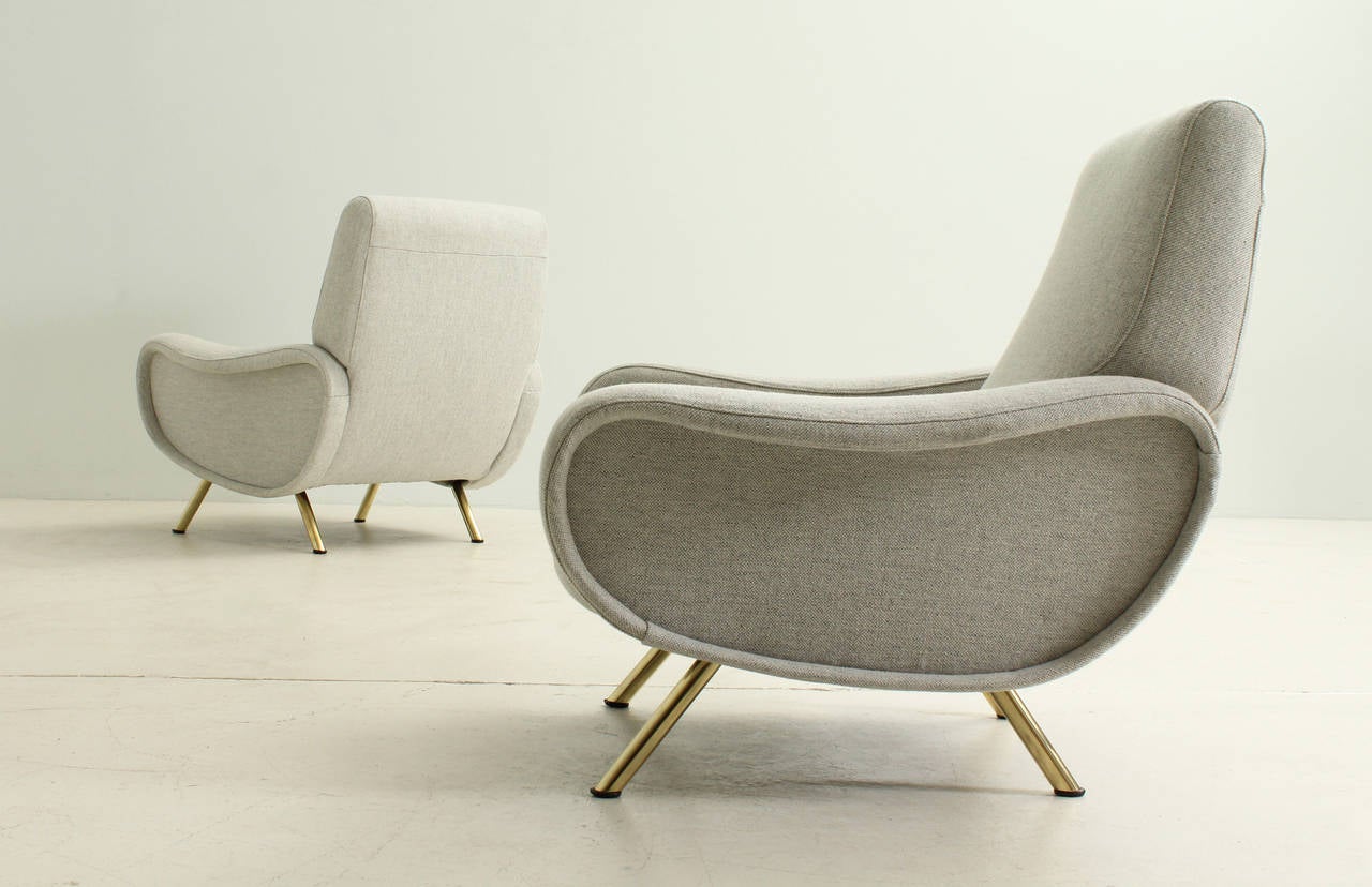 Mid-Century Modern Pair of Lady Armchairs by Marco Zanuso
