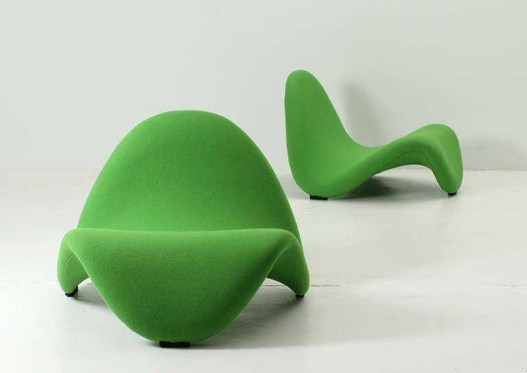 Mid-Century Modern Pair of Pierre Paulin Tongue Chairs