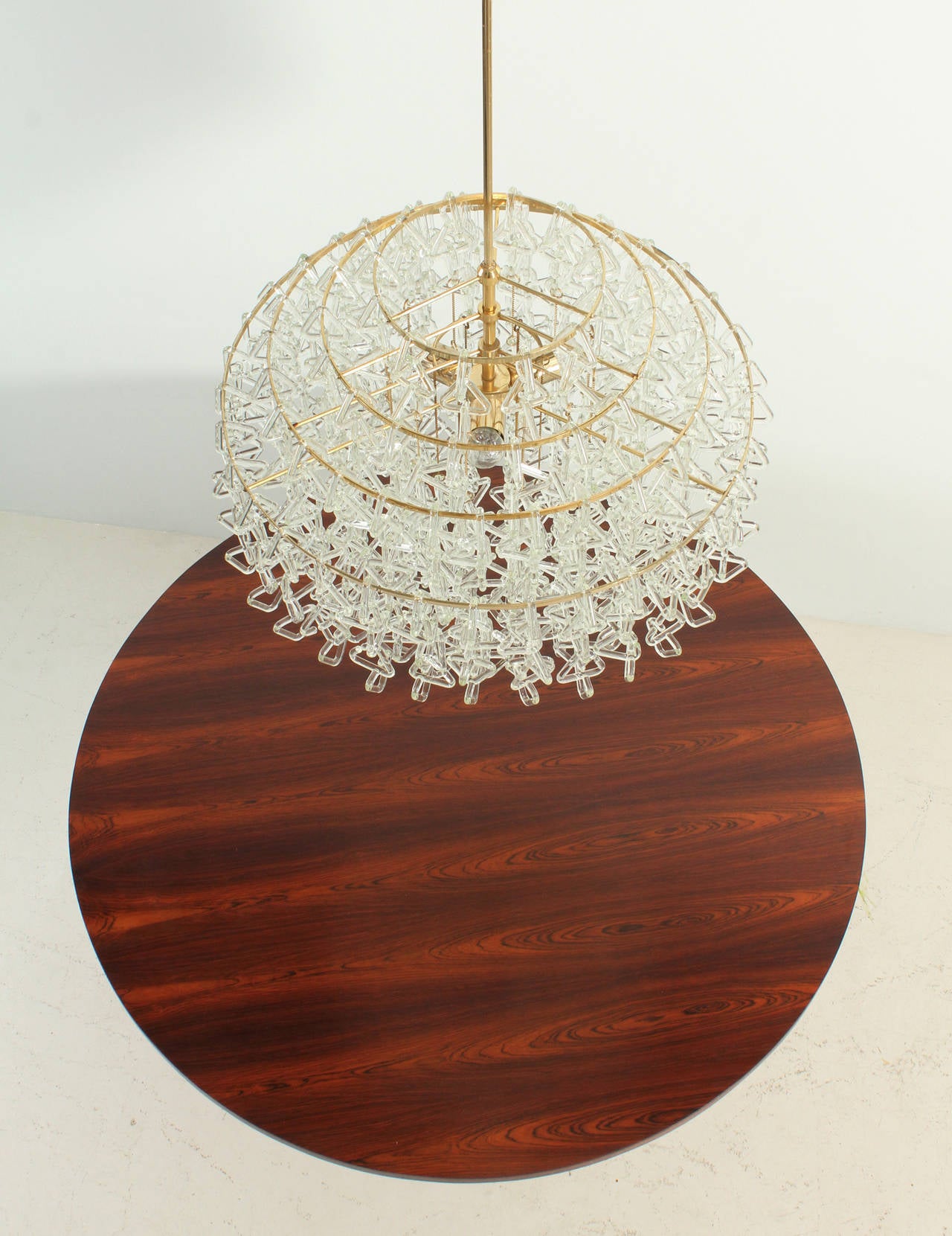 Late 20th Century Glass Italian Chandelier For Sale