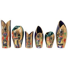 Set of Six Vases by Fiamma, Italy