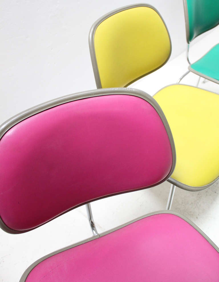 A Set of Colorful Soft DCM Chairs 1