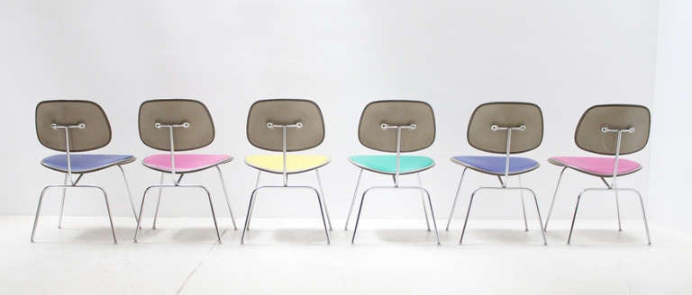 A Set of Colorful Soft DCM Chairs 2