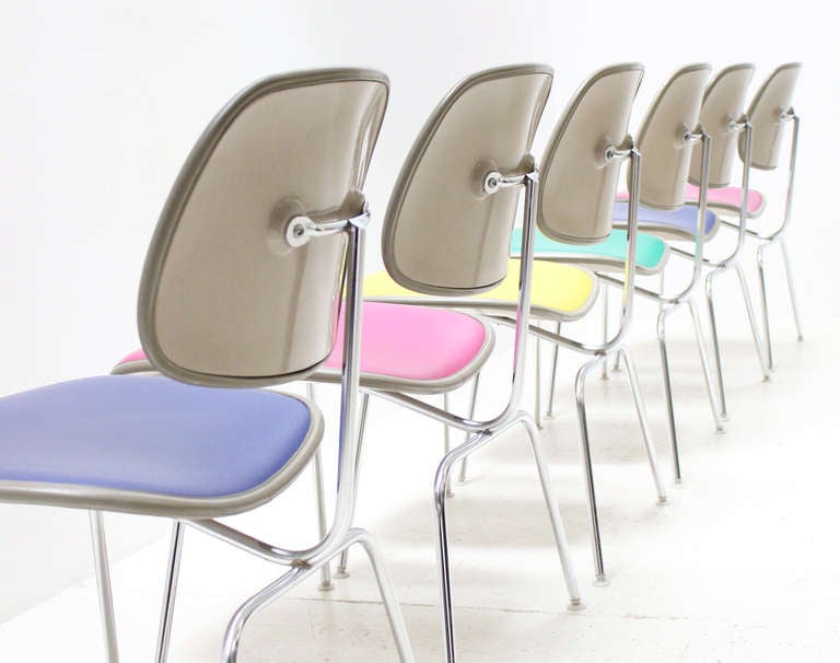 A Set of Colorful Soft DCM Chairs 3
