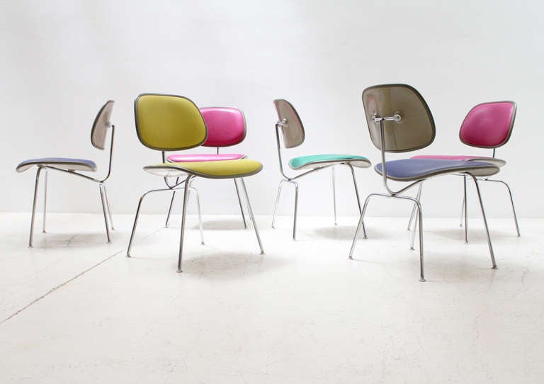 A Set of Colorful Soft DCM Chairs 4