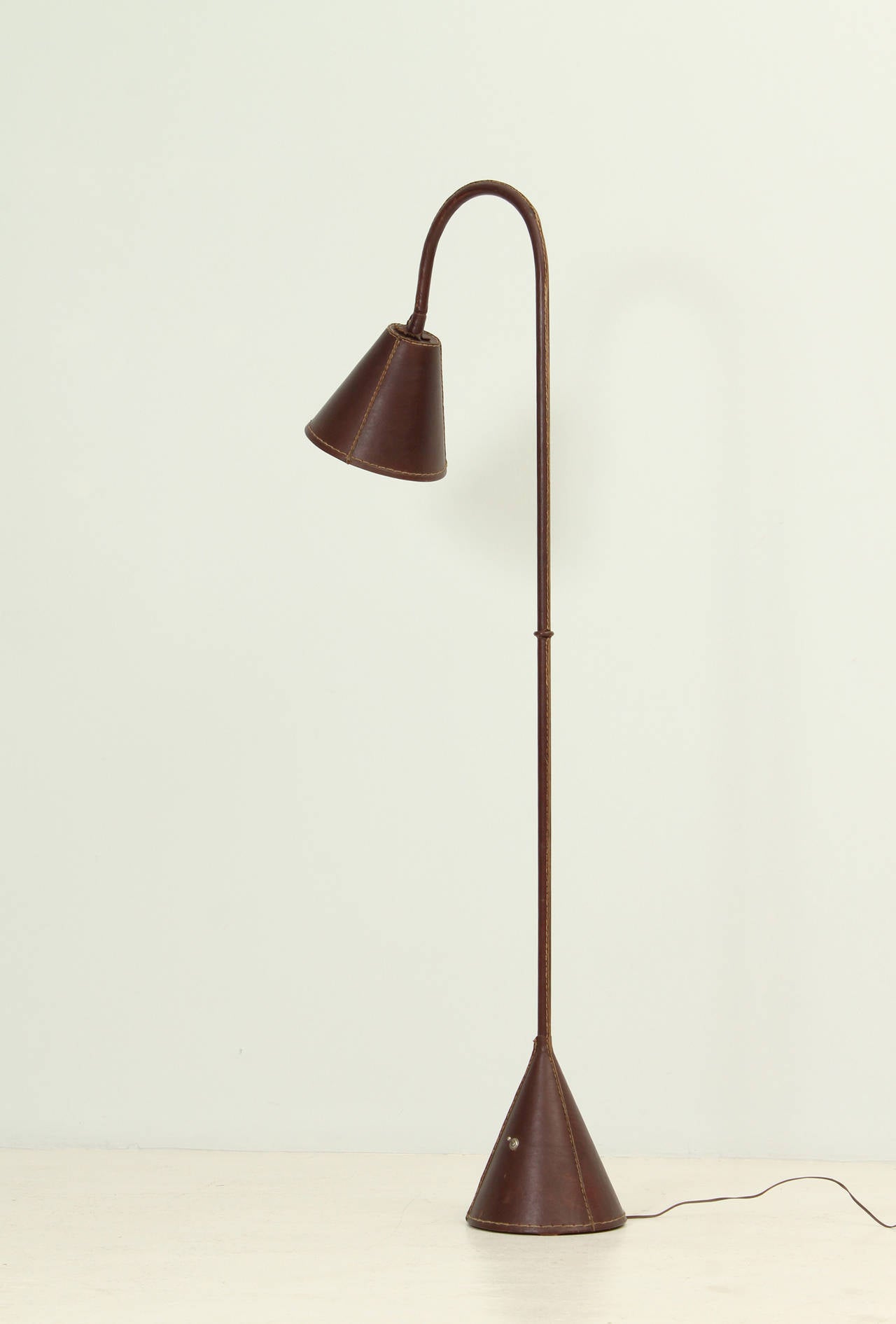 Brown Leather Adnet Floor Lamp 1