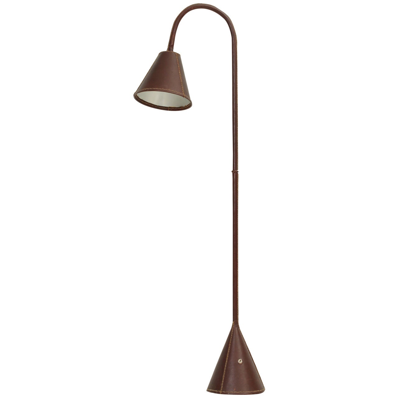 Brown Leather Adnet Floor Lamp