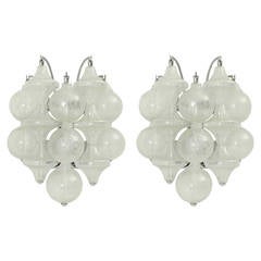 Pair of Tulipan Glass Sconces by J.T. Kalmar