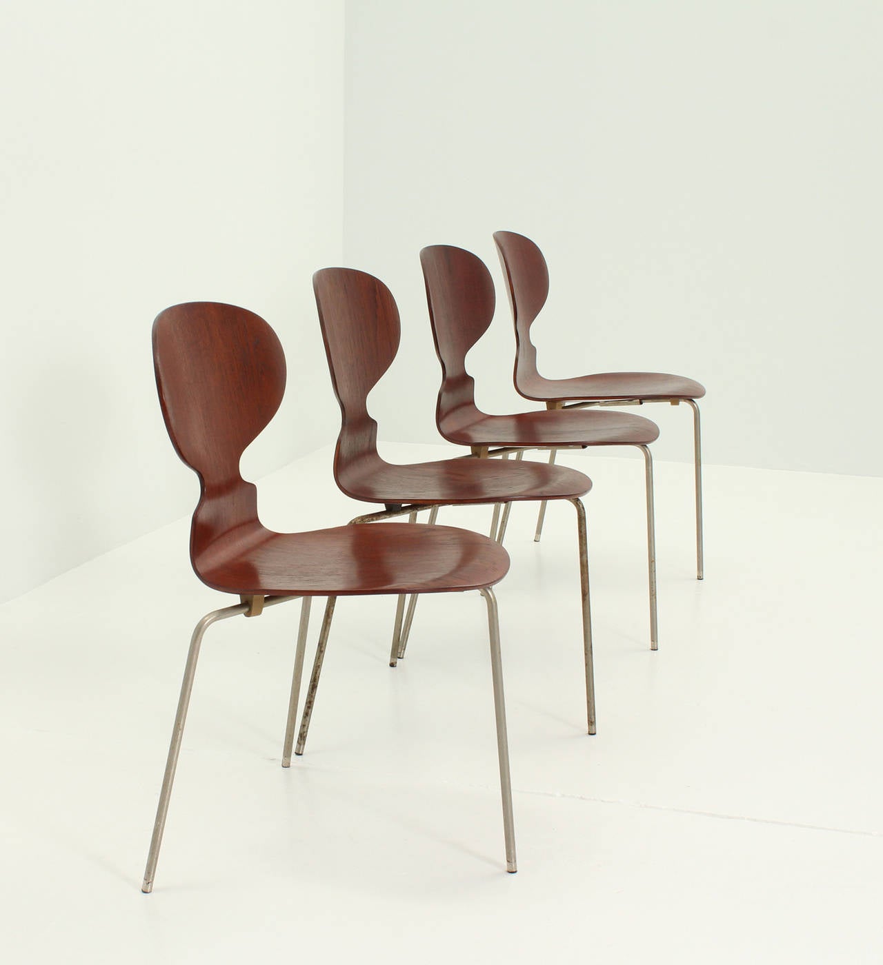Danish Set of Four Early Ant Chairs by Arne Jacobsen For Sale