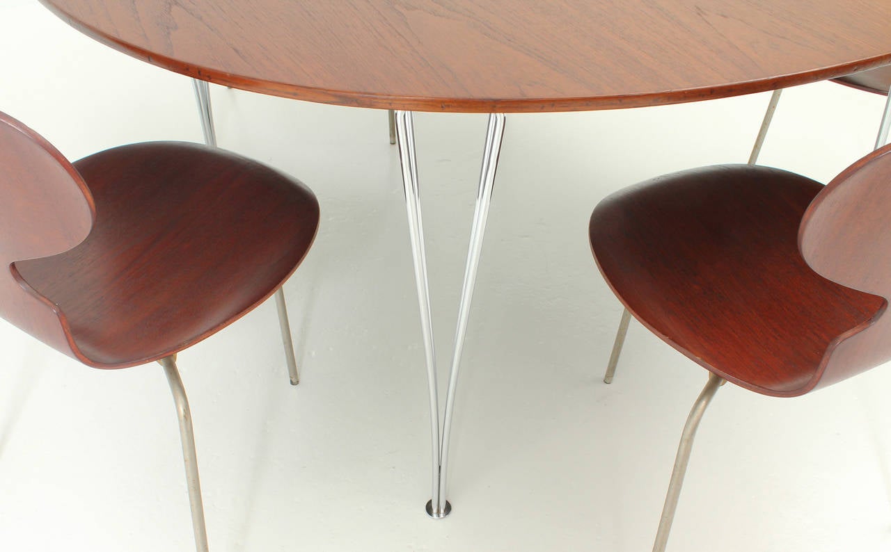 Mid-20th Century Supercircle Table in Teak by Bruno Mathsson & Piet Hein For Sale