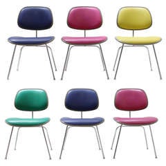 A Set of Colorful Soft DCM Chairs