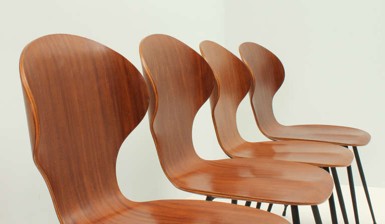 Four Side Chairs by Carlo Ratti In Excellent Condition In Barcelona, ES