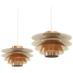 Pair of Verona Copper Lamps by Sven Middleboe