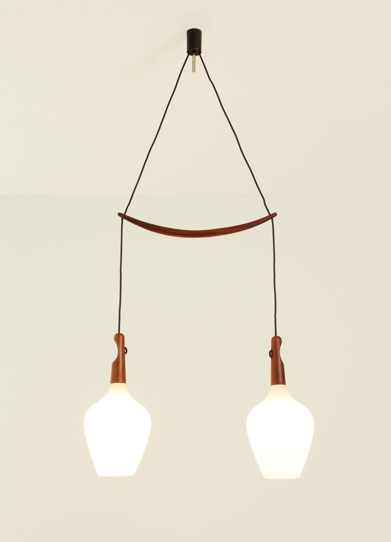 Double Chandelier Designed by Uno and Osten Kristiansson for Luxus, Sweden 1