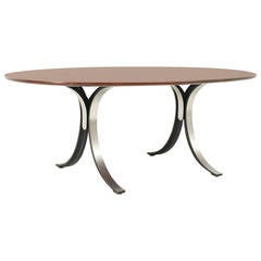 Model T102A Oval Table in Walnut by Osvaldo Borsani