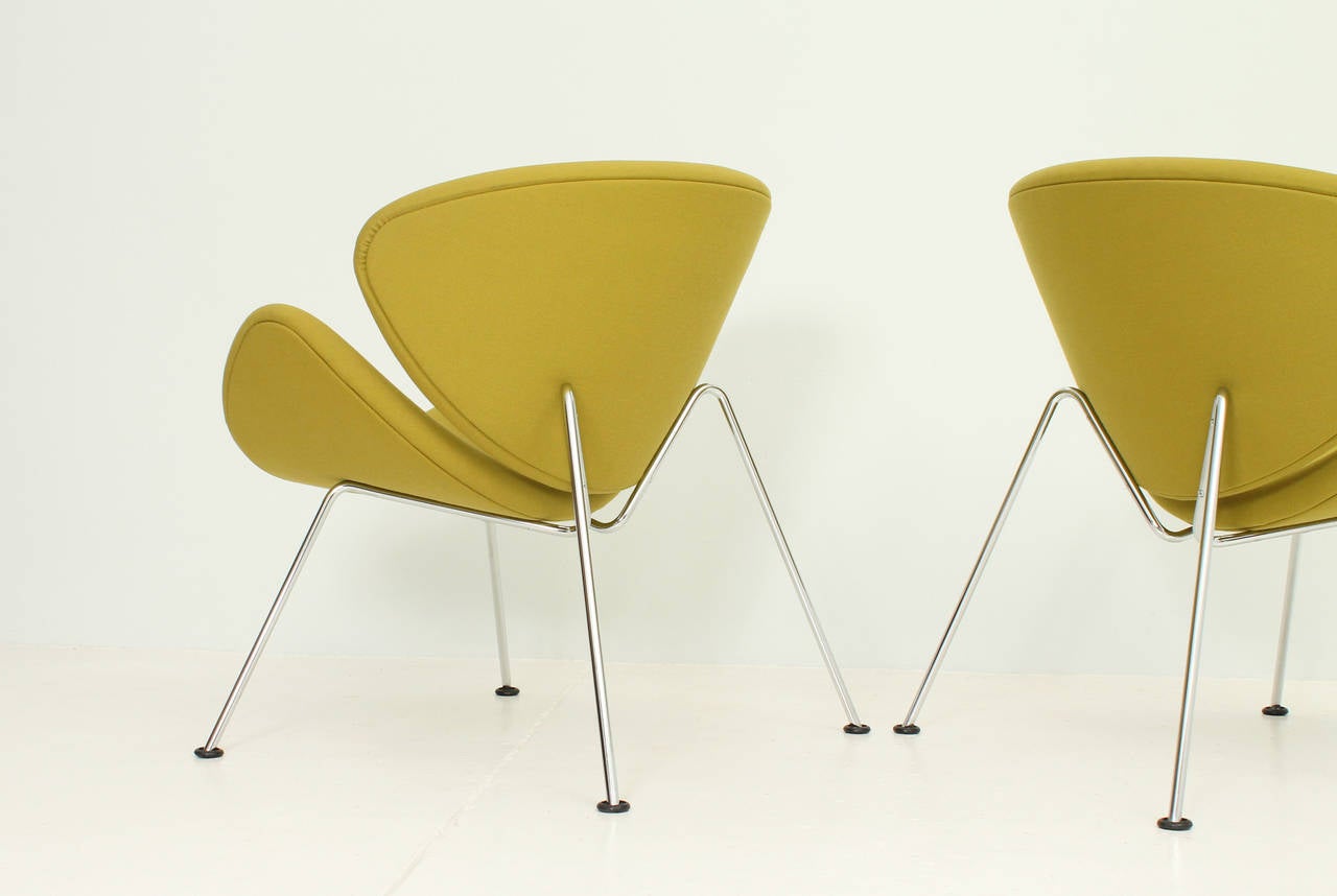 Mid-Century Modern Orange Slicers Chairs by Pierre Paulin For Sale