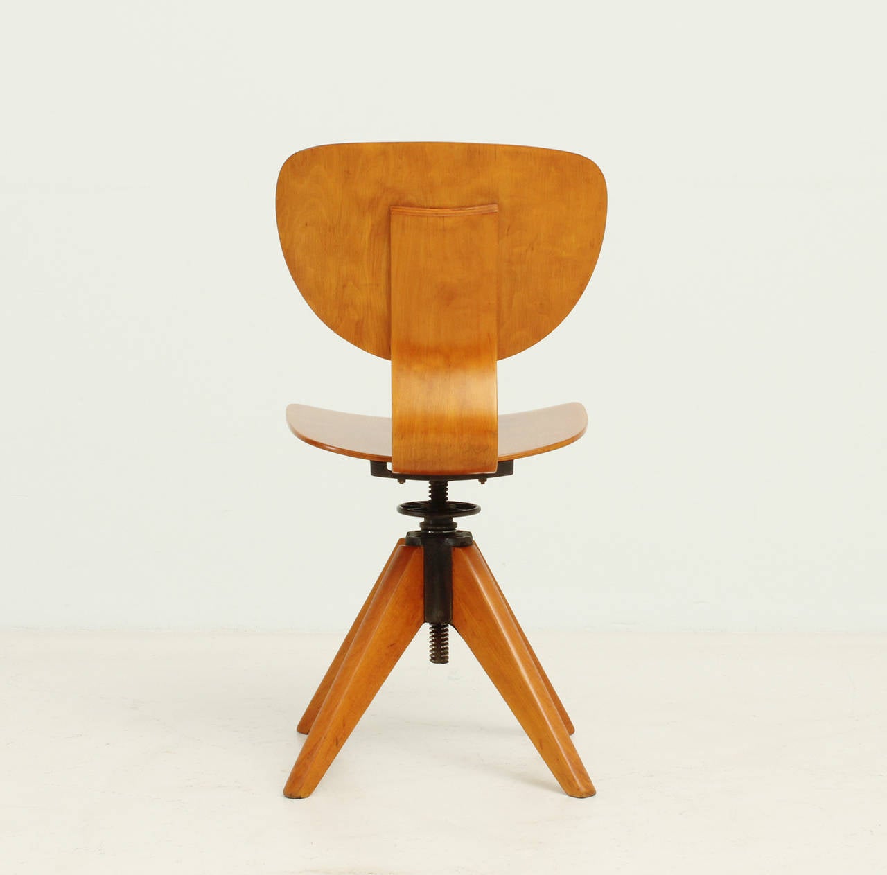 Dutch Early 1950's Office Plywood Chair For Sale