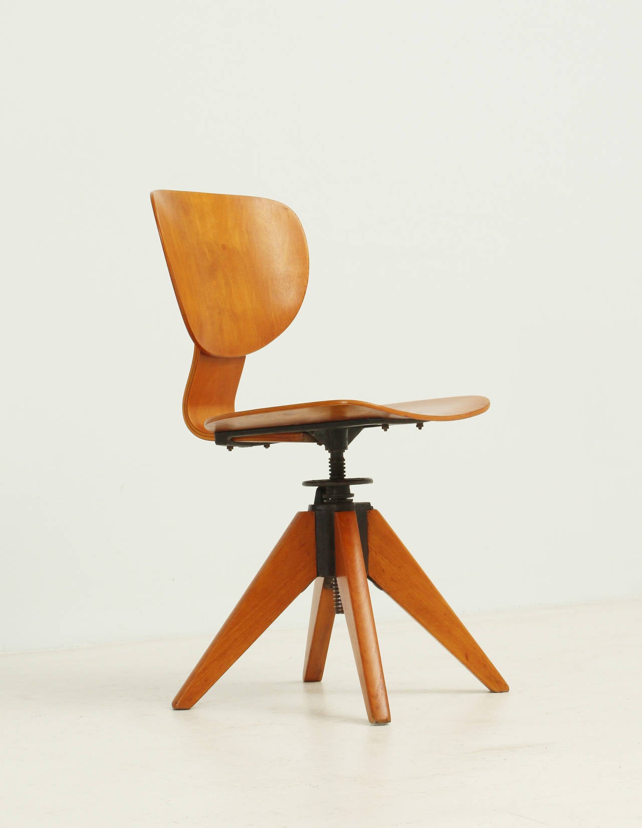 Mid-20th Century Early 1950's Office Plywood Chair For Sale