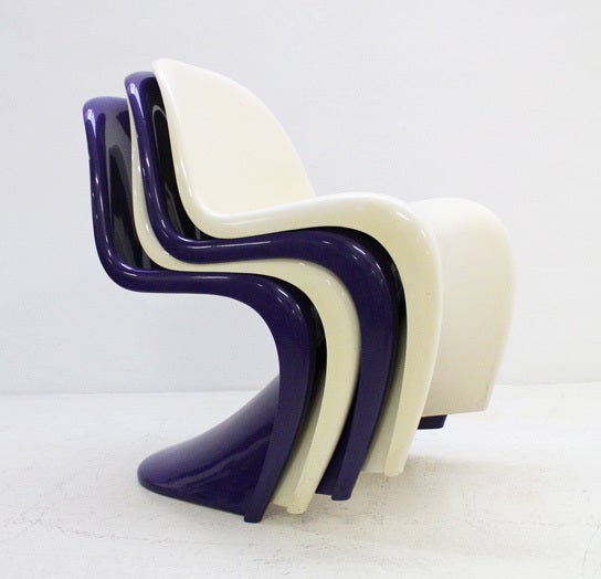 Four S Chairs by Verner Panton For Sale 1