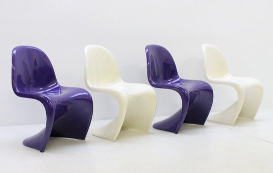 Four S Chairs by Verner Panton For Sale 5