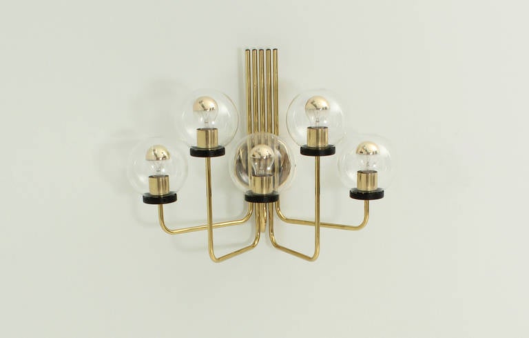 Mid-20th Century 1950s Italian Brass Sconce For Sale