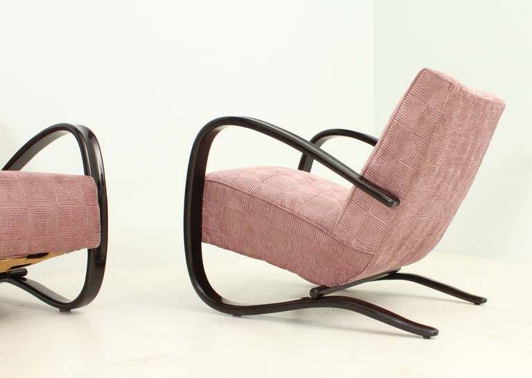 A Pair of Lounge Chairs by J. Halabala, 1930's For Sale 4