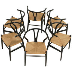 Set of Six Wishbone Chairs by Hans Wegner