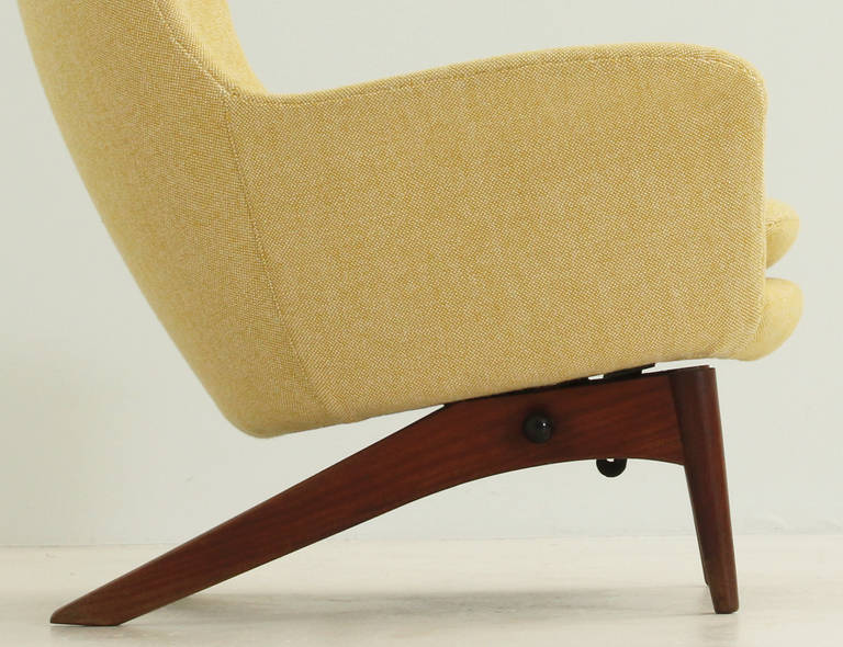 Mid-20th Century Danish Reclining Wing Chair by H. W. Klein