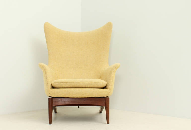 Danish Reclining Wing Chair by H. W. Klein 1