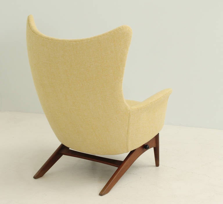 Danish Reclining Wing Chair by H. W. Klein 3