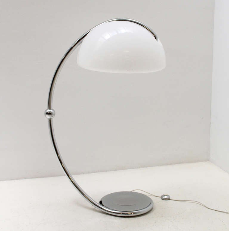 Italian Chromed Serpente Floor Lamp For Sale