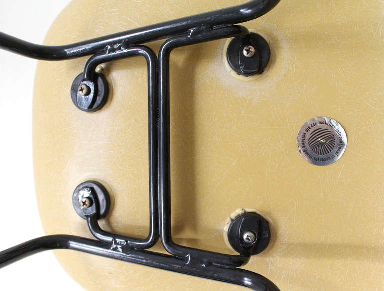 Original Mustard Fiberglass Armchair by Eames For Sale 1