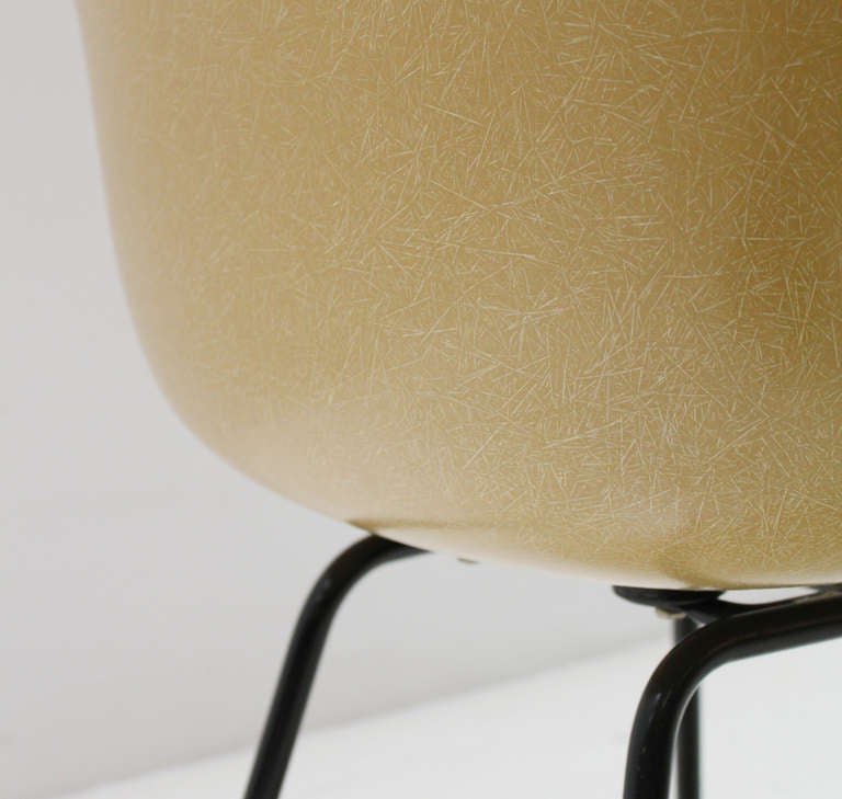 Original Mustard Fiberglass Armchair by Eames For Sale 2