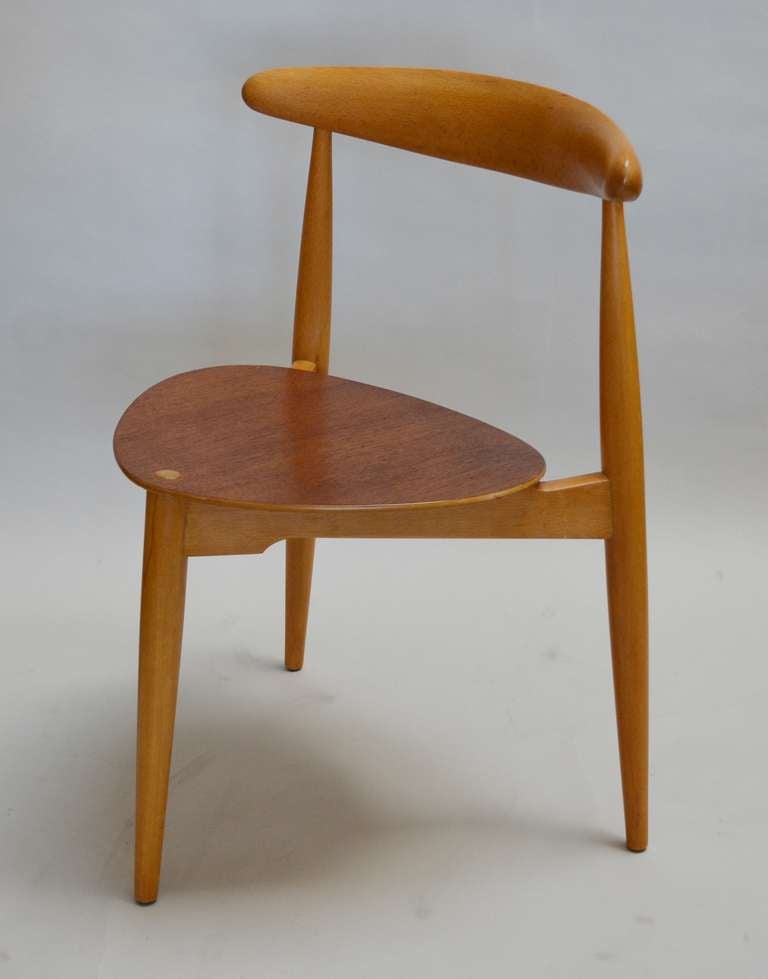 Four Hans Wegner Heart Chairs In Good Condition In San Mateo, CA