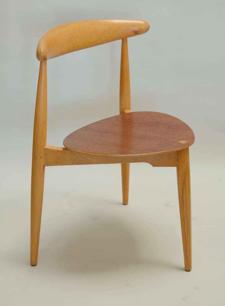 Mid-20th Century Four Hans Wegner Heart Chairs